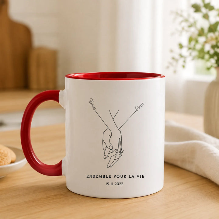 Mug mains Enlacé minimaliste