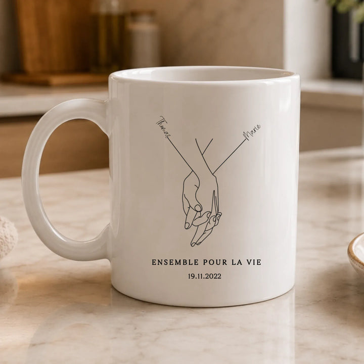 Mug mains Enlacé minimaliste