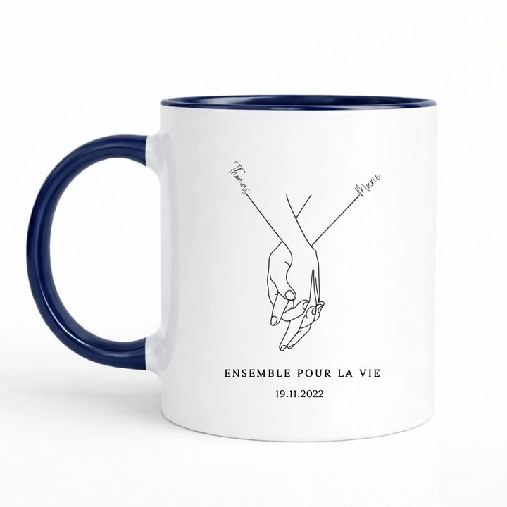 Mug mains Enlacé minimaliste Mug 325ml Sans Perspective | Style 1 / Marine / 325ml