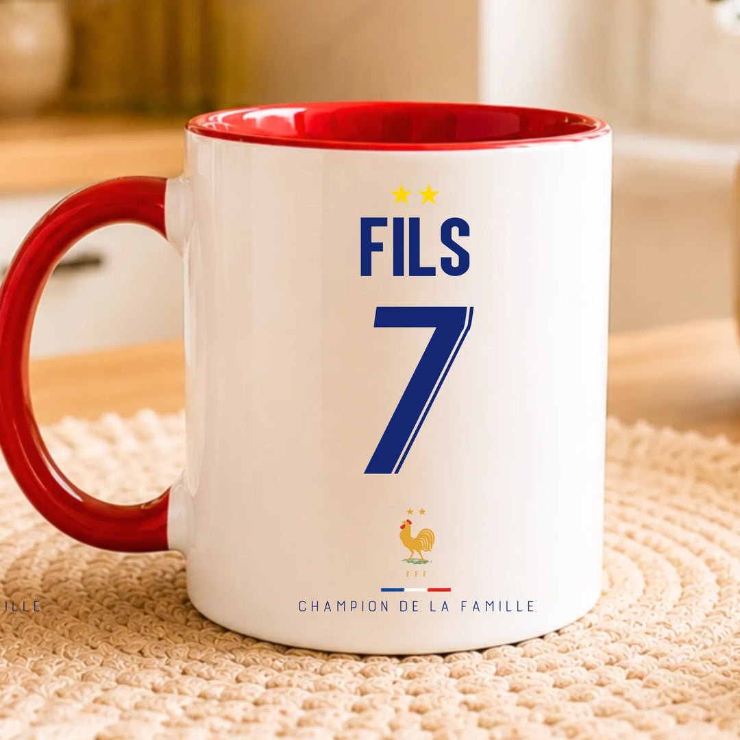 Mug Personnalisé Foot - Équipe de France - Papa et son fils
