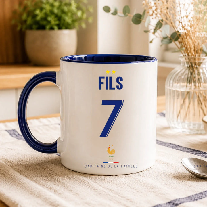 Mug Personnalisé Foot - Équipe de France - Papa et son fils