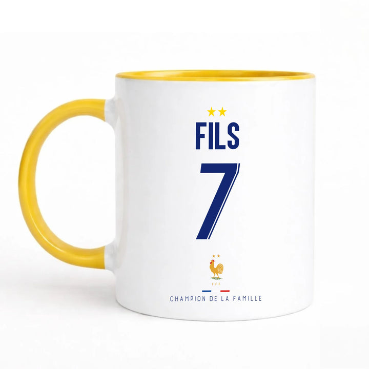 Mug Personnalisé Foot - Équipe de France - Papa et son fils Mug 325ml Gelato copy / Jaune / 325ml