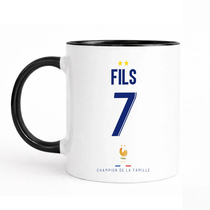Mug Personnalisé Foot - Équipe de France - Papa et son fils Mug 325ml Gelato copy / Noir / 325ml