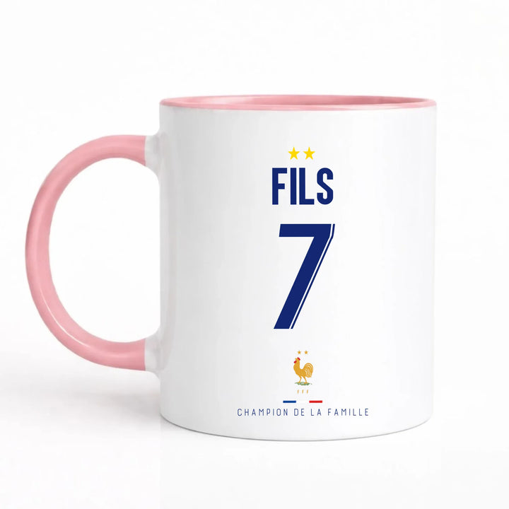 Mug Personnalisé Foot - Équipe de France - Papa et son fils Mug 325ml Gelato copy / Rose / 325ml