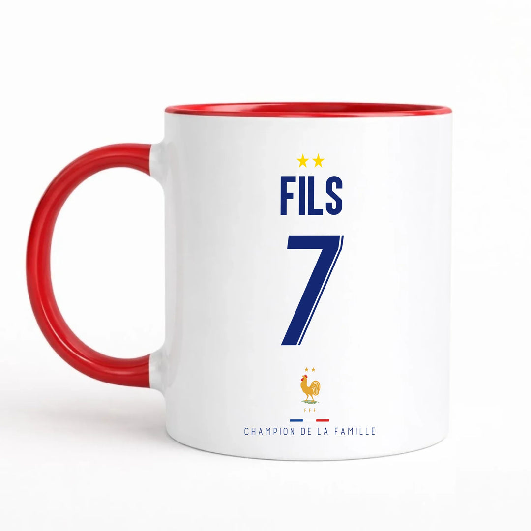 Mug Personnalisé Foot - Équipe de France - Papa et son fils Mug 325ml Gelato copy / Rouge / 325ml