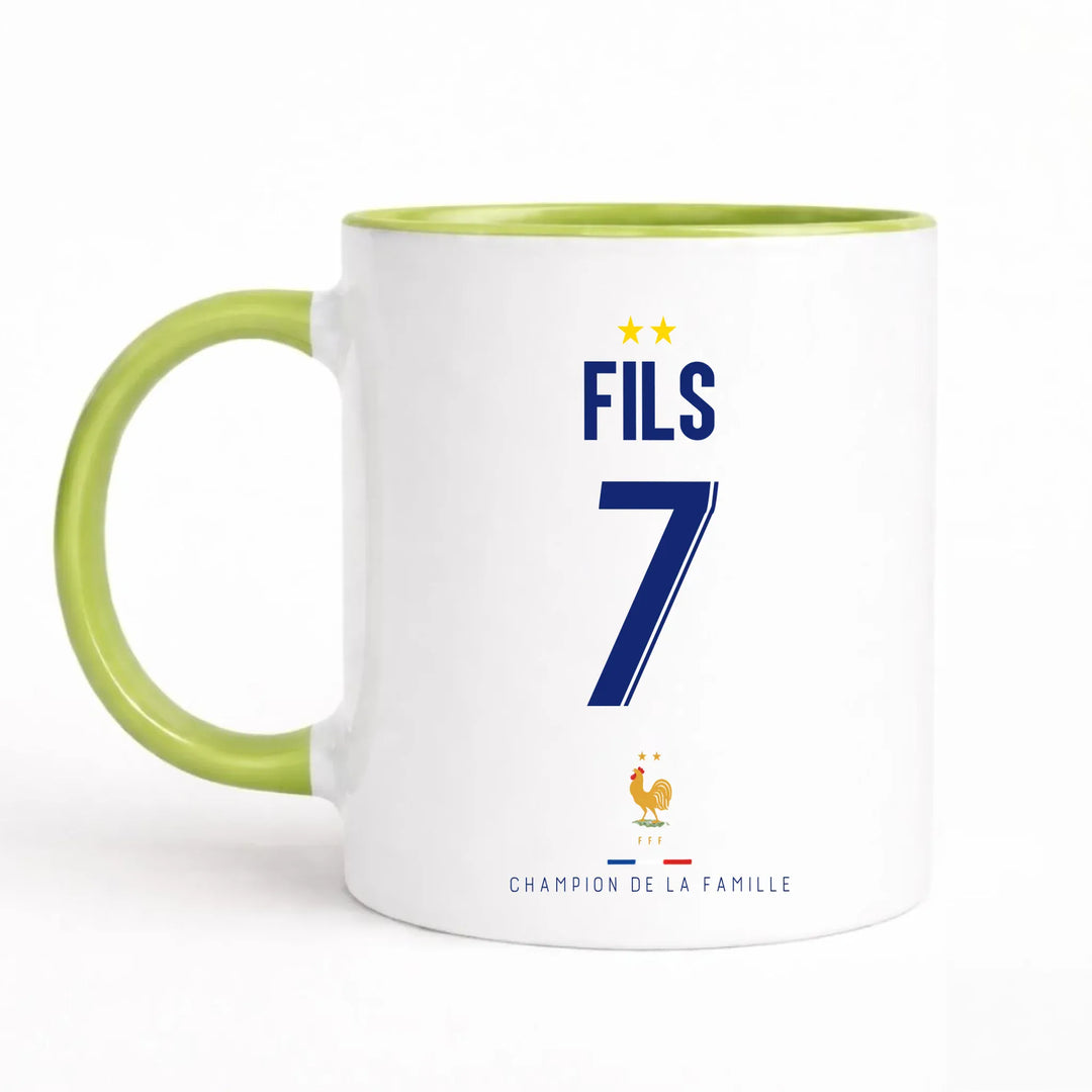 Mug Personnalisé Foot - Équipe de France - Papa et son fils Mug 325ml Gelato copy / Vert / 325ml