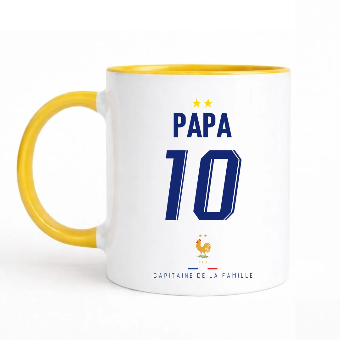 Mug Personnalisé Foot - Équipe de France - Papa et son fils Mug 325ml Sans Perspective | Style 1 / Jaune / 325ml