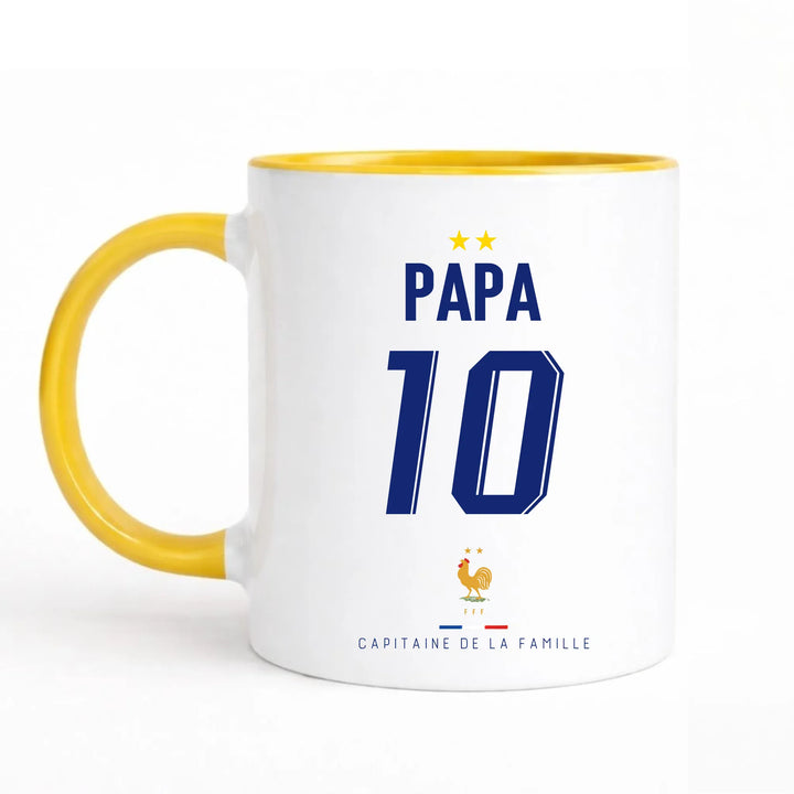 Mug Personnalisé Foot - Équipe de France - Papa et son fils Mug 325ml Sans Perspective | Style 1 / Jaune / 325ml