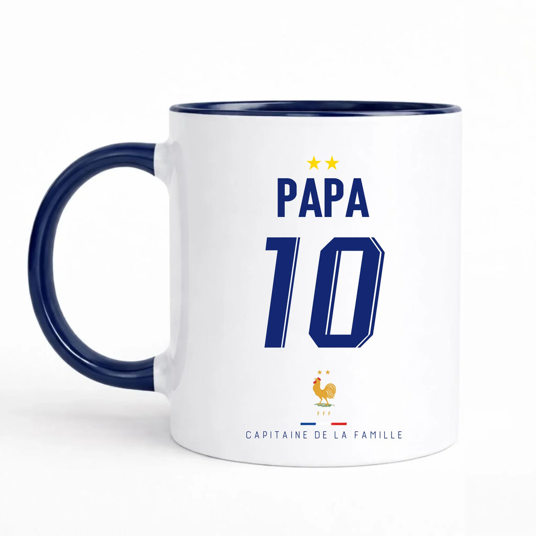 Mug Personnalisé Foot - Équipe de France - Papa et son fils Mug 325ml Sans Perspective | Style 1 / Marine / 325ml