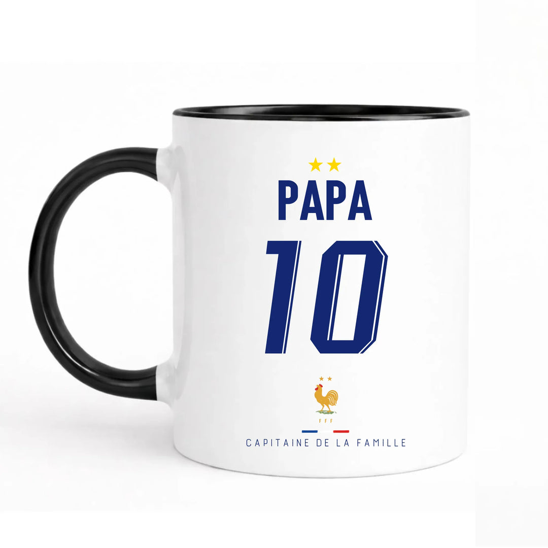Mug Personnalisé Foot - Équipe de France - Papa et son fils Mug 325ml Sans Perspective | Style 1 / Noir / 325ml