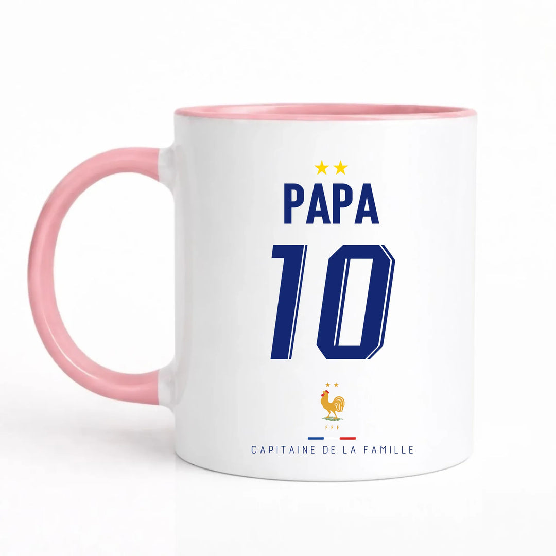 Mug Personnalisé Foot - Équipe de France - Papa et son fils Mug 325ml Sans Perspective | Style 1 / Rose / 325ml