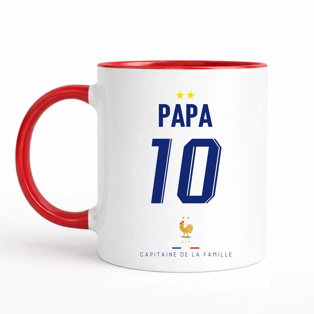 Mug Personnalisé Foot - Équipe de France - Papa et son fils Mug 325ml Sans Perspective | Style 1 / Rouge / 325ml