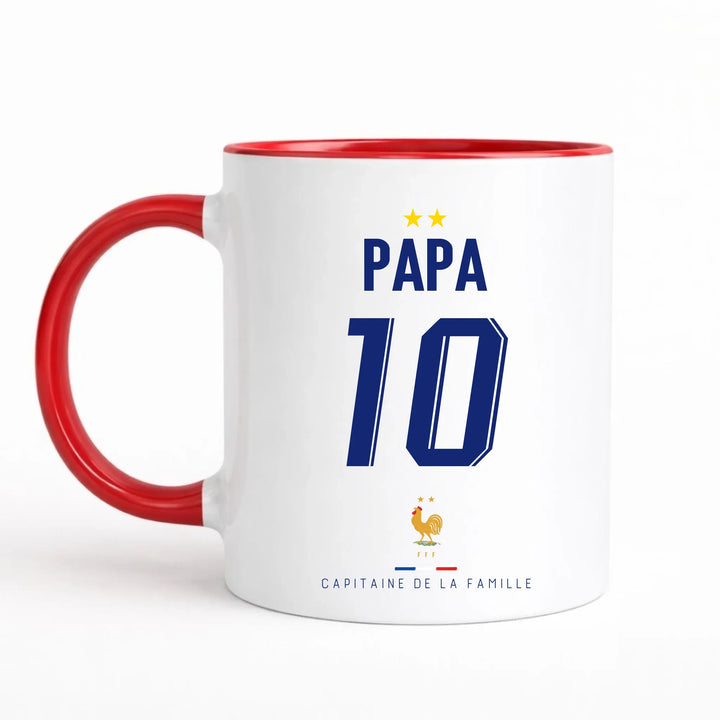 Mug Personnalisé Foot - Équipe de France - Papa et son fils Mug 325ml Sans Perspective | Style 1 / Rouge / 325ml