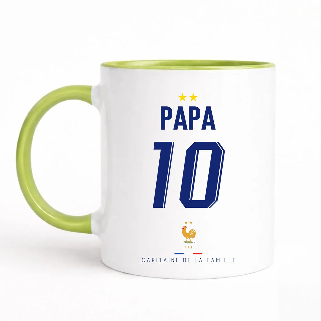 Mug Personnalisé Foot - Équipe de France - Papa et son fils Mug 325ml Sans Perspective | Style 1 / Vert / 325ml