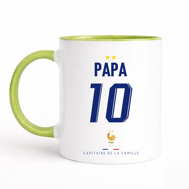 Mug Personnalisé Foot - Équipe de France - Papa et son fils Mug 325ml Sans Perspective | Style 1 / Vert / 325ml