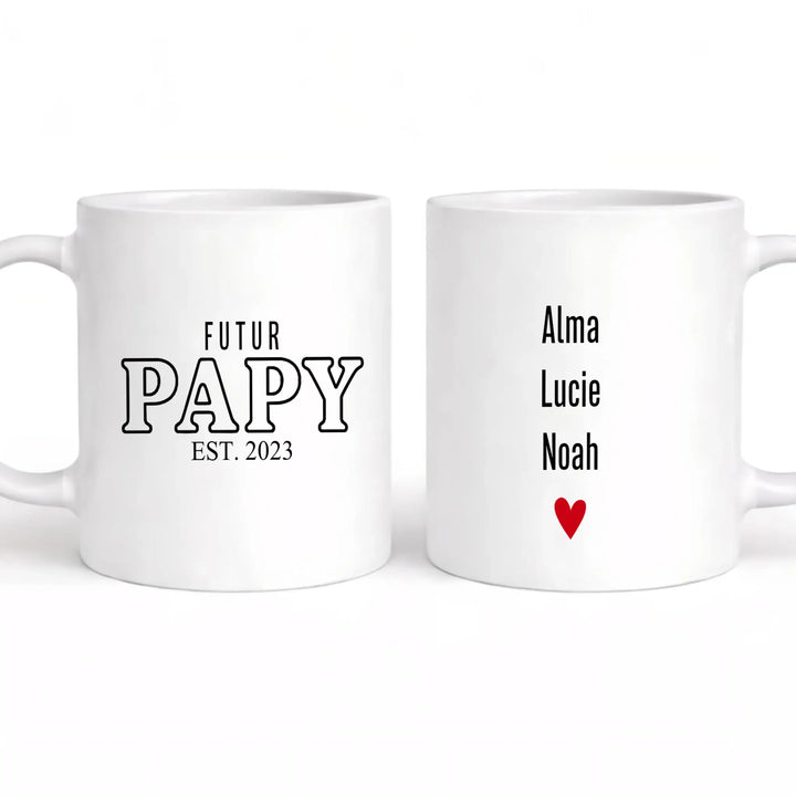 Mug futur papy Mug 325ml | Double Sans perspective / Blanc / 325ml