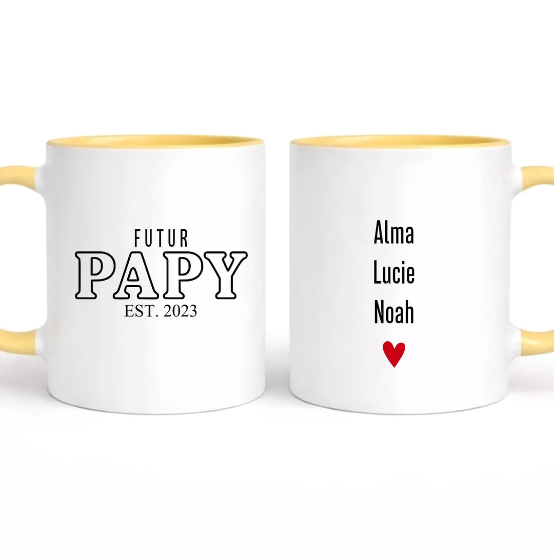 Mug futur papy Mug 325ml | Double Sans perspective / Jaune / 325ml