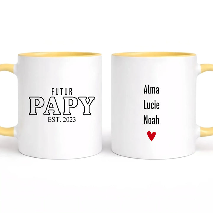 Mug futur papy Mug 325ml | Double Sans perspective / Jaune / 325ml