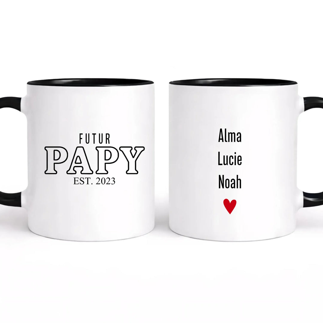 Mug futur papy Mug 325ml | Double Sans perspective / Noir / 325ml