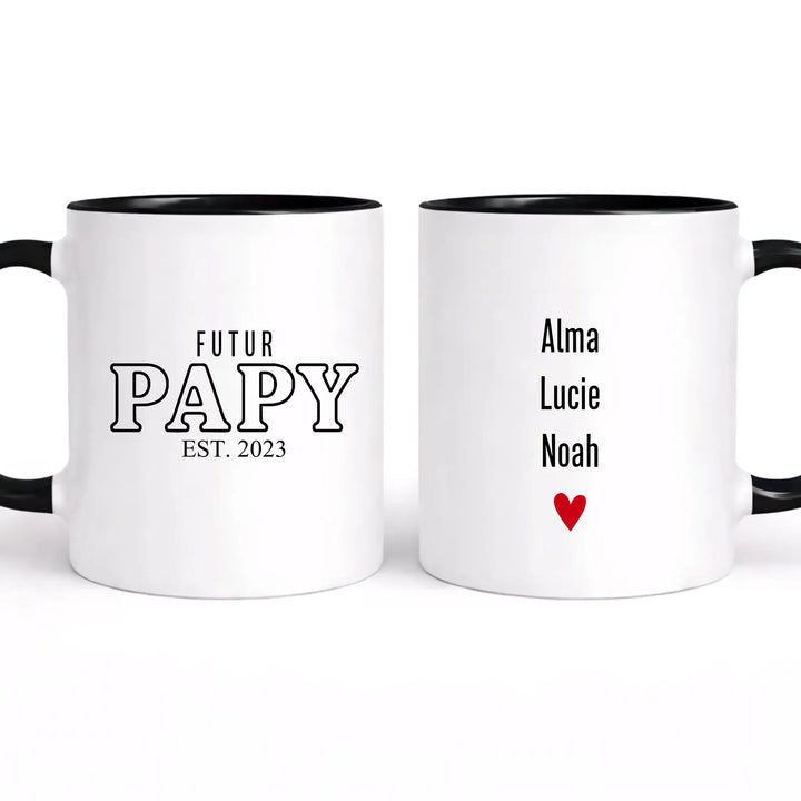 Mug futur papy Mug 325ml | Double Sans perspective / Noir / 325ml