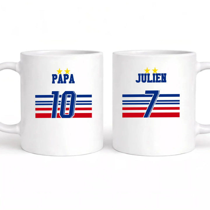 Mug l'équipe de Papa Mug 325ml | Double Sans perspective / Blanc / 325ml