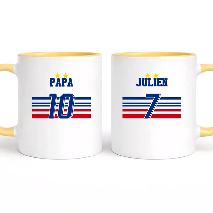 Mug l'équipe de Papa Mug 325ml | Double Sans perspective / Jaune / 325ml