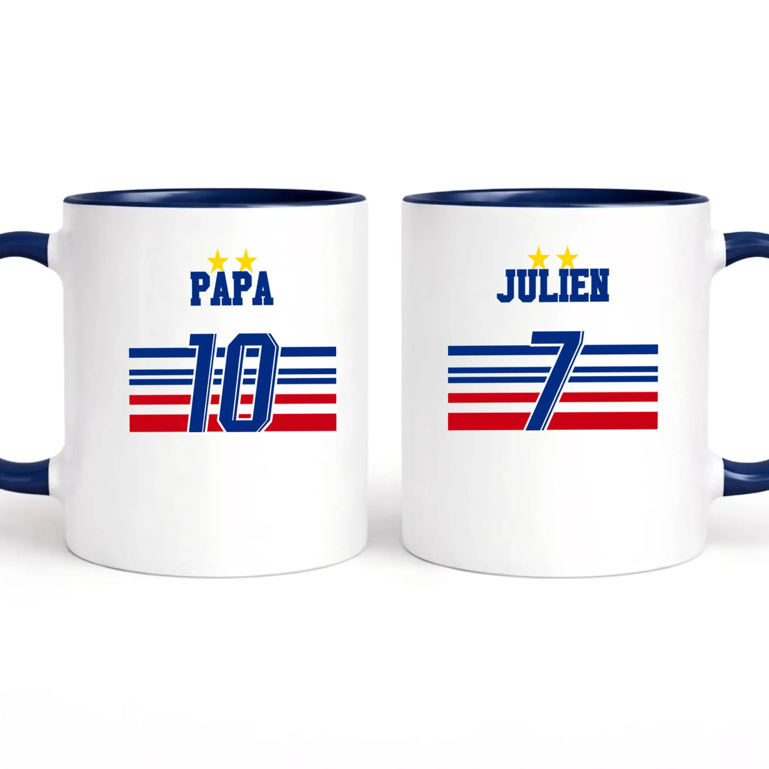 Mug l'équipe de Papa Mug 325ml | Double Sans perspective / Marine / 325ml
