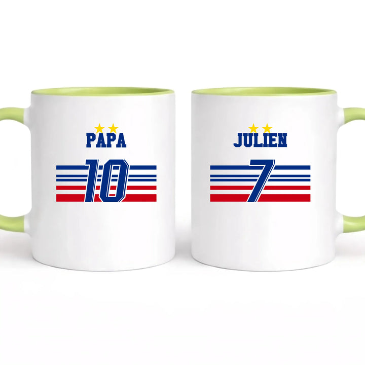 Mug l'équipe de Papa Mug 325ml | Double Sans perspective / Vert / 325ml