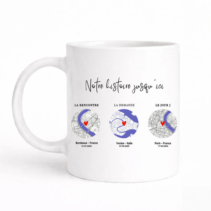 Mug étape de notre rencontre Mug 325ml Sans Perspective | Style 1 / Blanc / 325ml