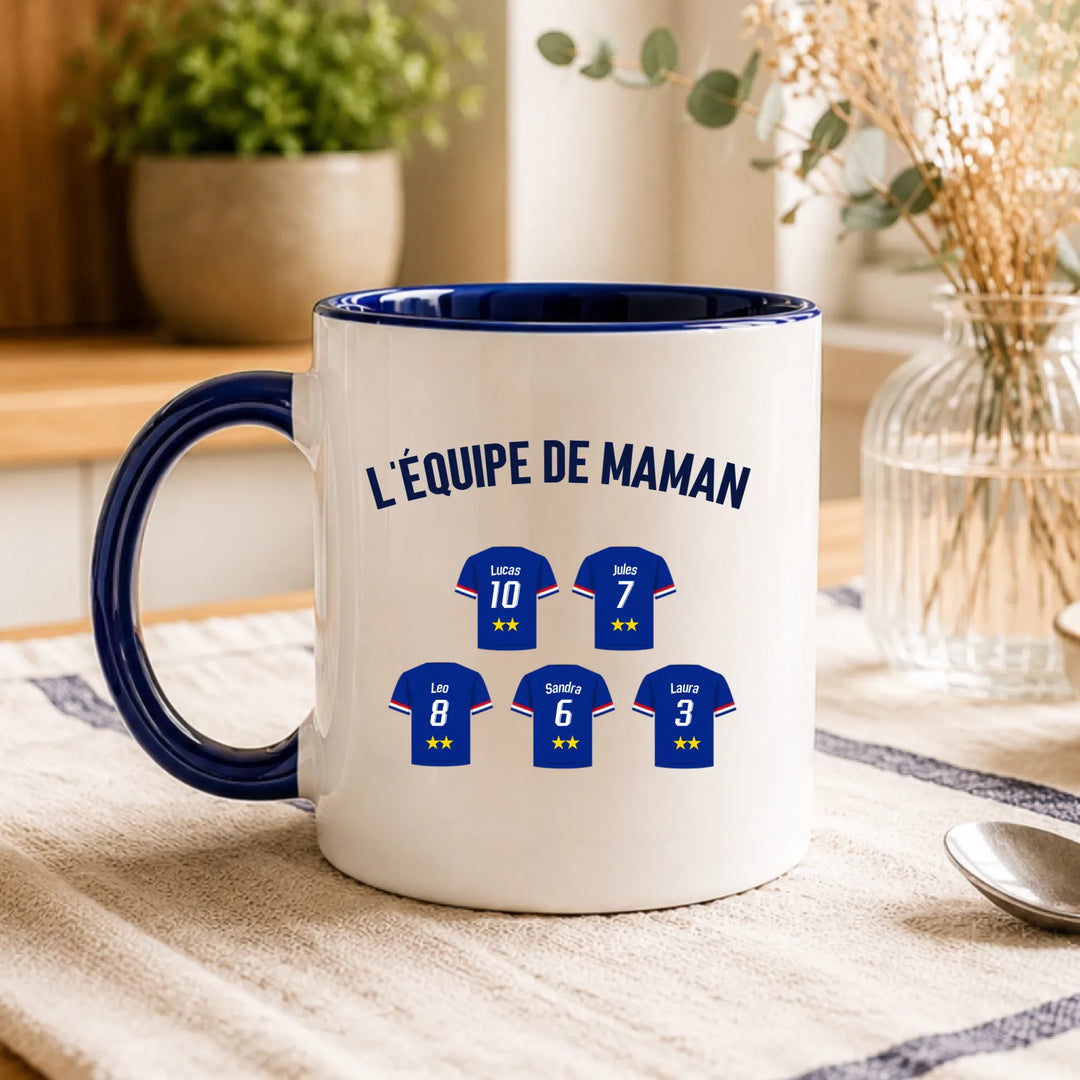 Mug Personnalisé Maillot - L'équipe de Maman