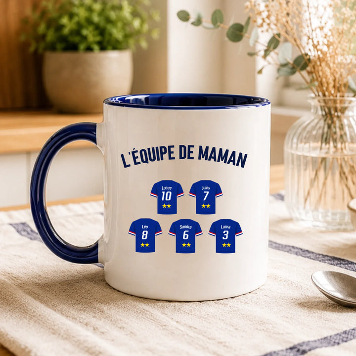 Mug Personnalisé Maillot - L'équipe de Maman