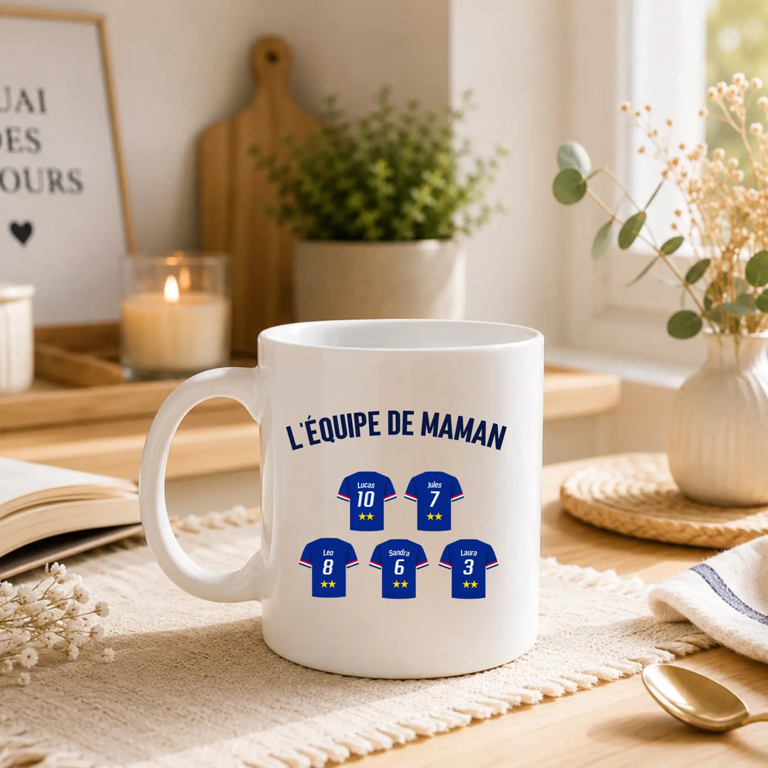 Mug Personnalisé Maillot - L'équipe de Maman