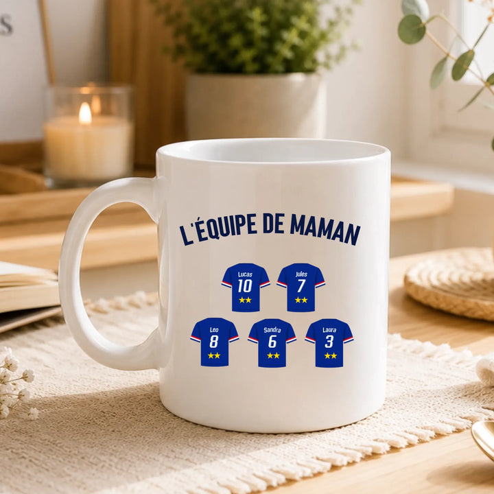 Mug Personnalisé Maillot - L'équipe de Maman