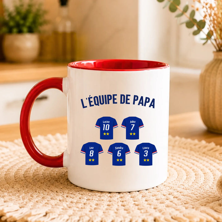 Mug Personnalisé Maillot - L'équipe de papa