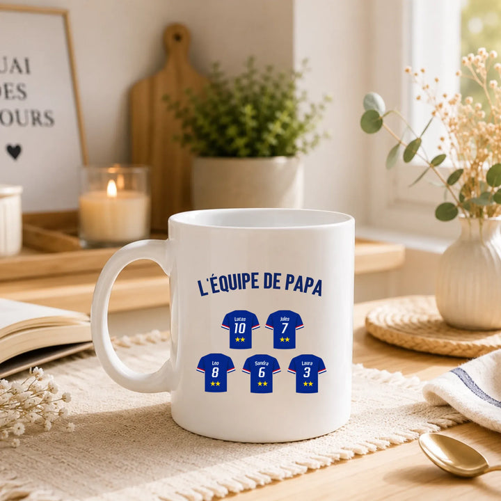Mug Personnalisé Maillot - L'équipe de papa