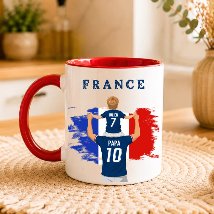 Mug Personnalisé - Papa et fils Maillot équipe de France
