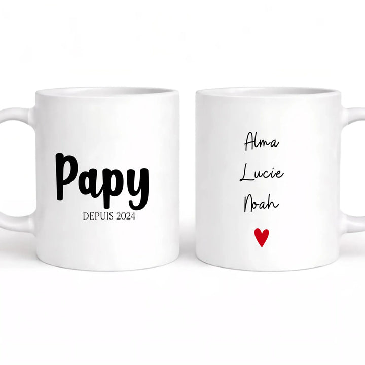 Mug personnalisé papy Mug 325ml | Double Sans perspective / Blanc / 325ml