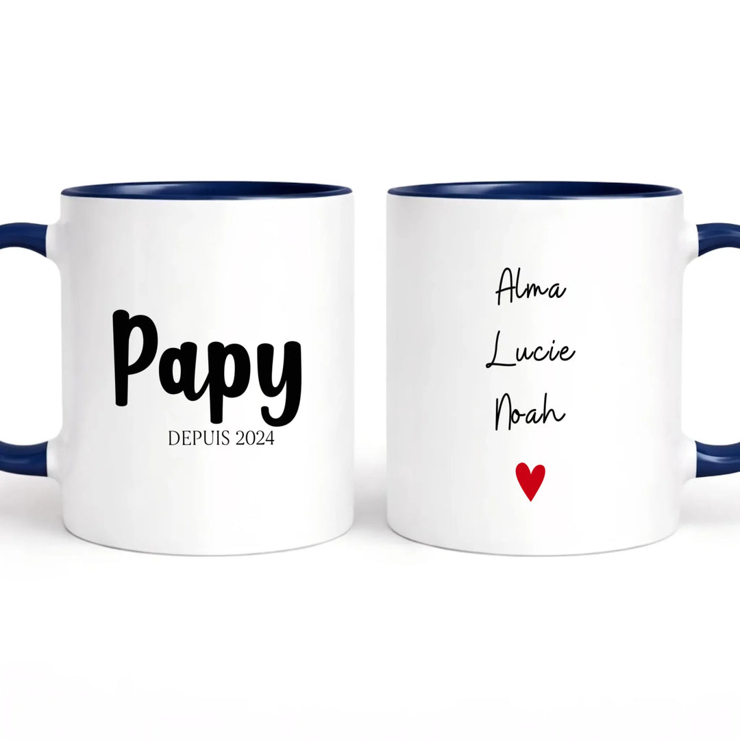 Mug personnalisé papy Mug 325ml | Double Sans perspective / Marine / 325ml