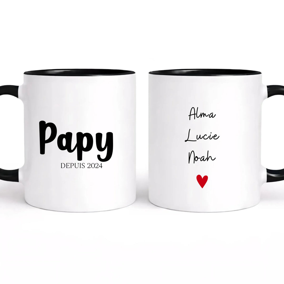 Mug personnalisé papy Mug 325ml | Double Sans perspective / Noir / 325ml