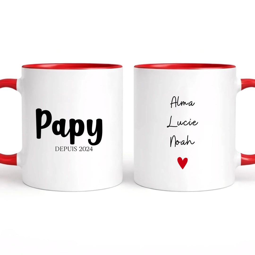 Mug personnalisé papy Mug 325ml | Double Sans perspective / Rouge / 325ml