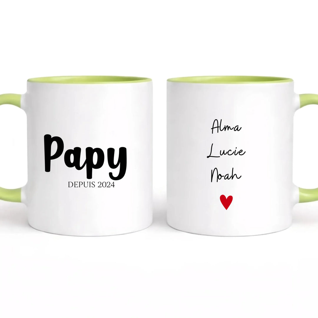 Mug personnalisé papy Mug 325ml | Double Sans perspective / Vert / 325ml