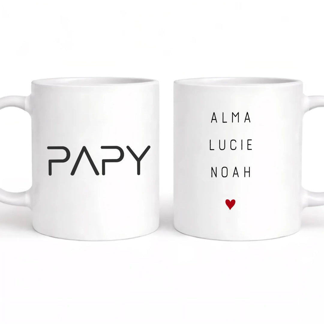 Mug papy mamie Mug 325ml | Double Sans perspective / Blanc / 325ml