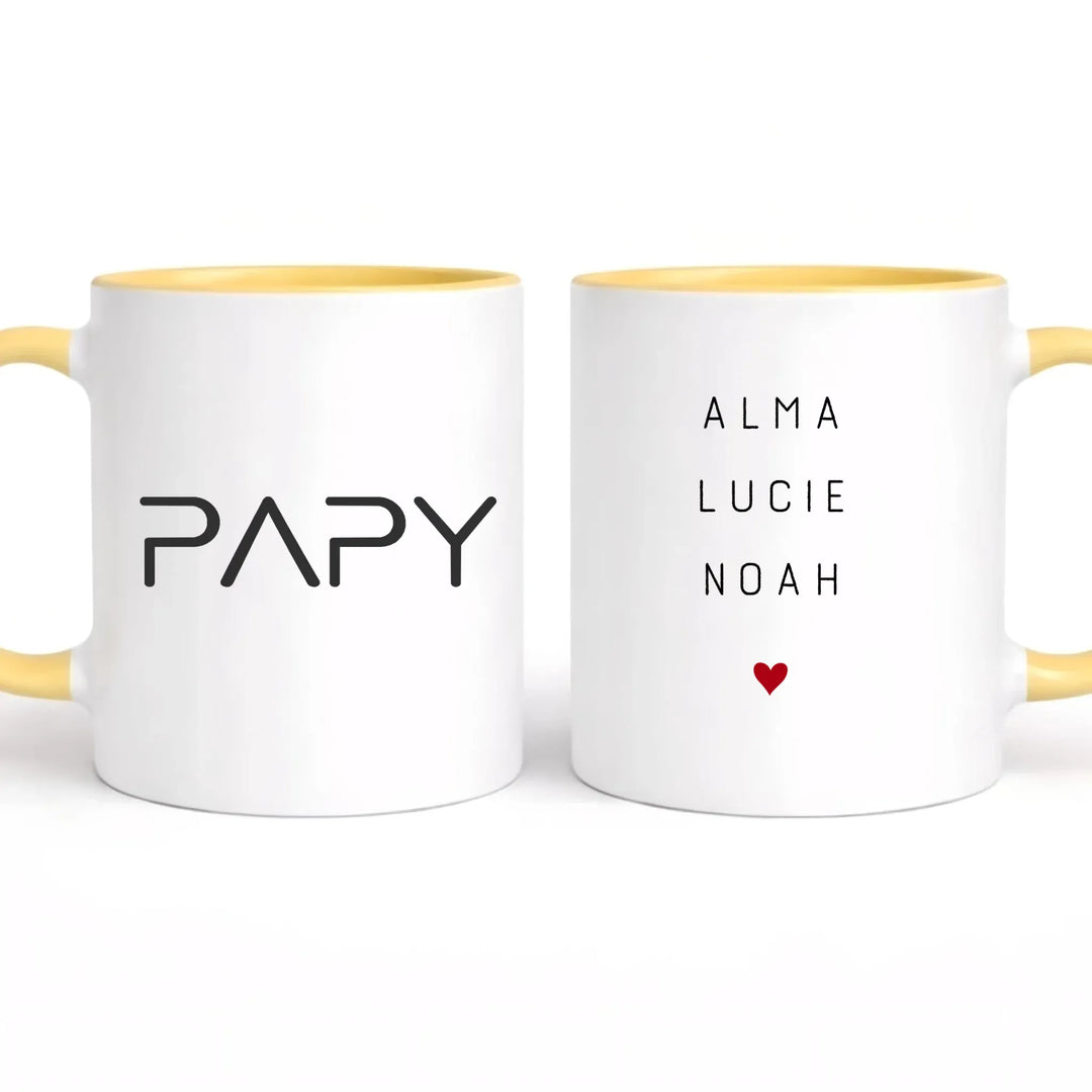 Mug papy mamie Mug 325ml | Double Sans perspective / Jaune / 325ml