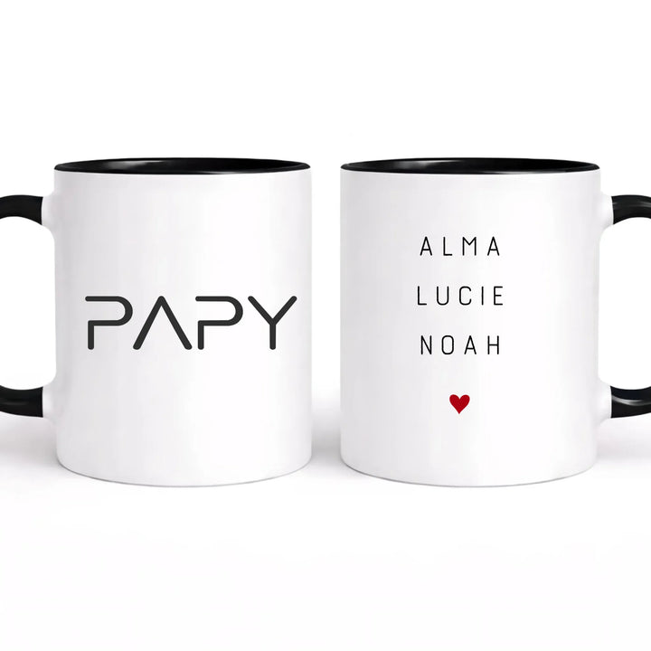 Mug papy mamie Mug 325ml | Double Sans perspective / Noir / 325ml