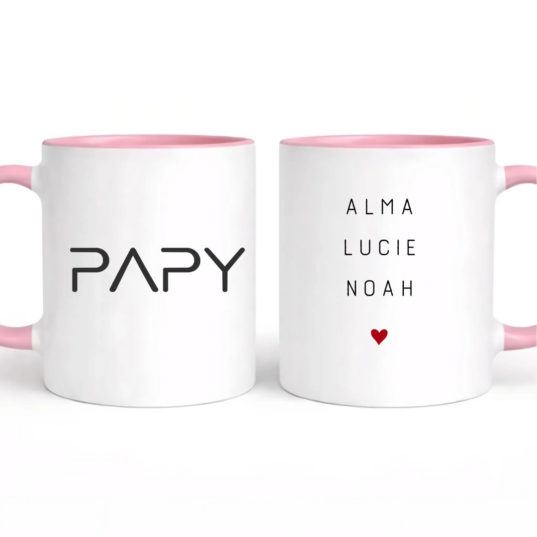 Mug papy mamie Mug 325ml | Double Sans perspective / Rose / 325ml