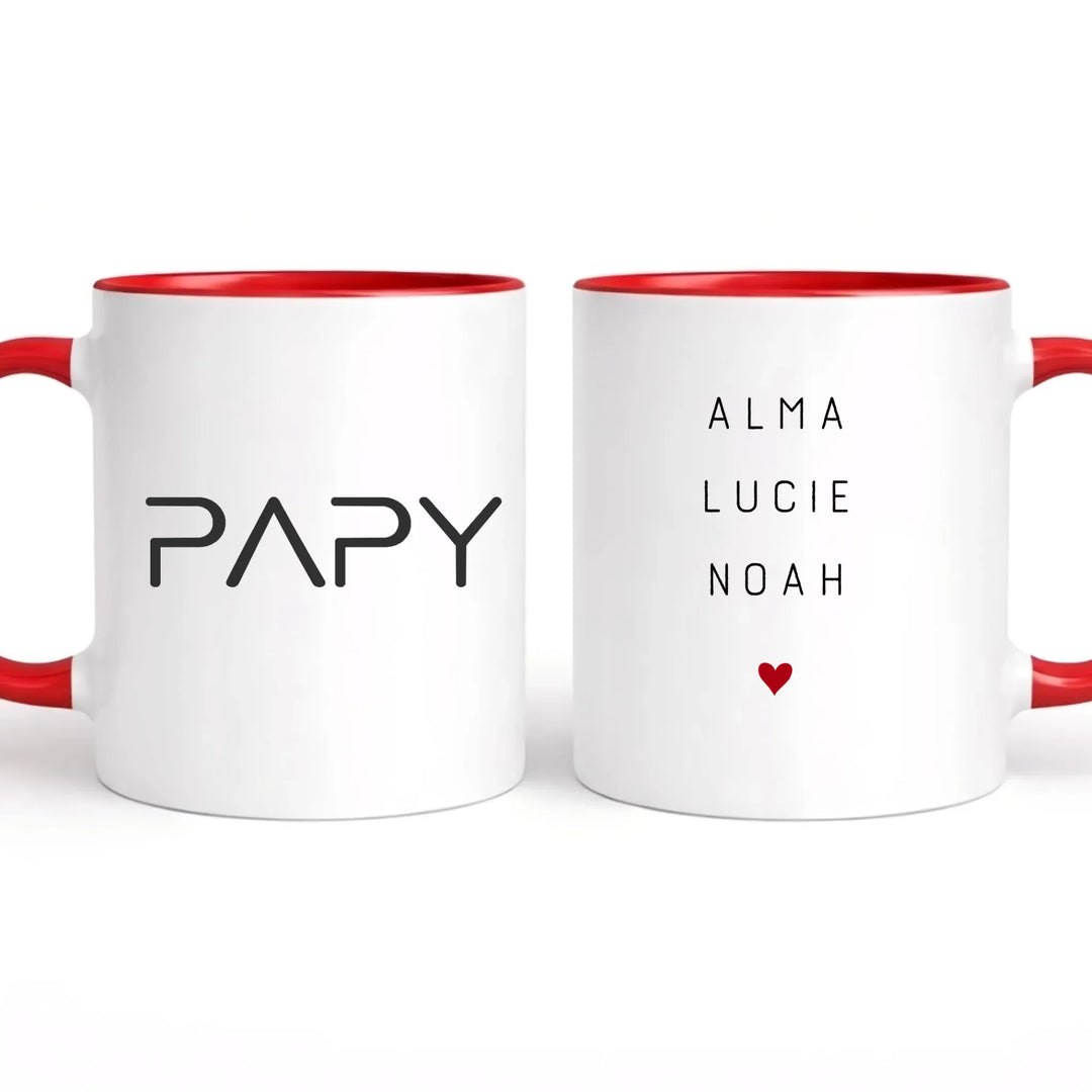 Mug papy mamie Mug 325ml | Double Sans perspective / Rouge / 325ml
