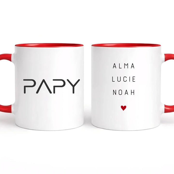 Mug papy mamie Mug 325ml | Double Sans perspective / Rouge / 325ml