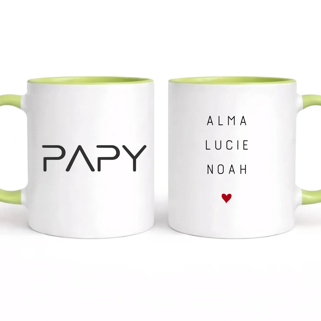 Mug papy mamie Mug 325ml | Double Sans perspective / Vert / 325ml