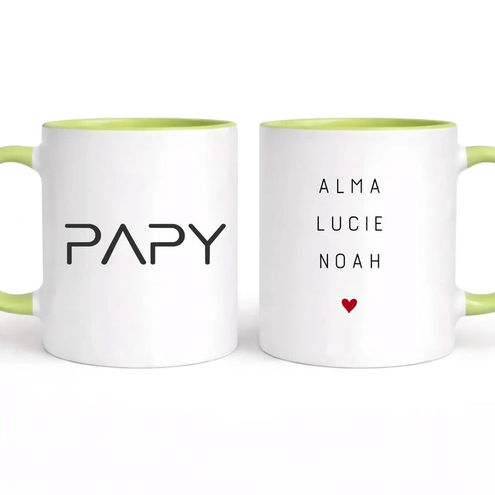 Mug papy mamie Mug 325ml | Double Sans perspective / Vert / 325ml