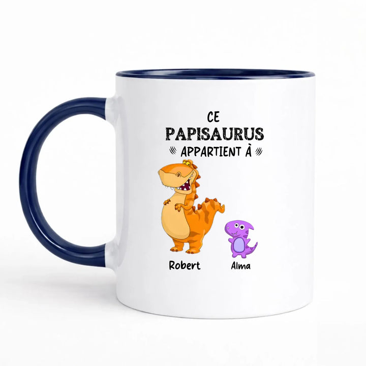 Mug Personnalisé Papy - Papisaurus Mug 325ml Sans Perspective | Style 1 / Marine / 325ml